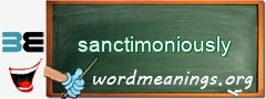 WordMeaning blackboard for sanctimoniously